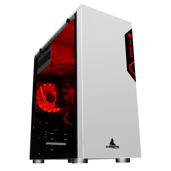 CAJA ICEBERG ATX GLACIUS BLANCA V2-1 VENTILADOR LED ROJO