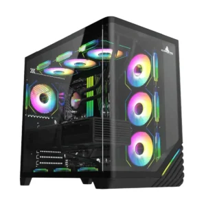 CHASIS ICEBERG ATX CRYSTAL WAVE L NEGRO 7X RGB MAXI CON INFINITY
