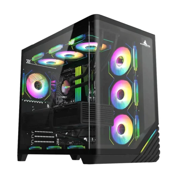 CHASIS ICEBERG ATX CRYSTAL WAVE L NEGRO 7X RGB MAXI CON INFINITY