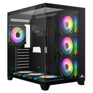 CHASIS ICEBERG ATX CRYSTAL CUBE XL NEGRO-7X RGB MAXI CON INFINITY