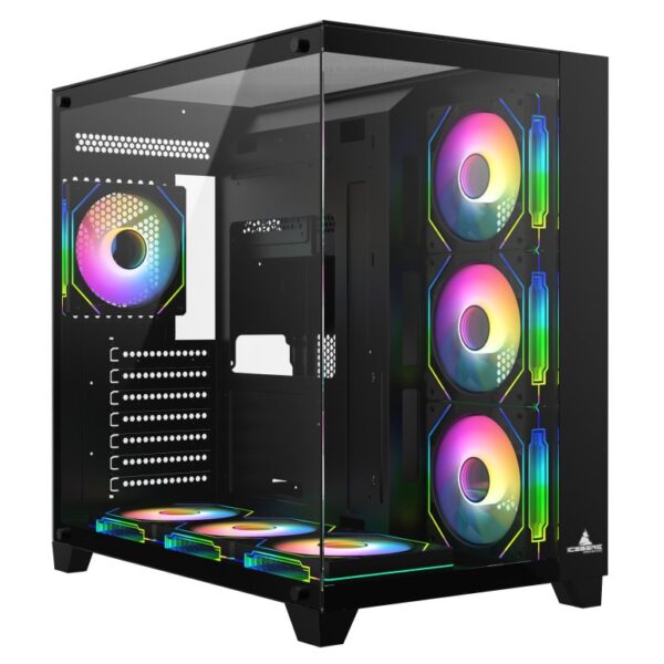CHASIS ICEBERG ATX CRYSTAL CUBE XL NEGRO-7X RGB MAXI CON INFINITY