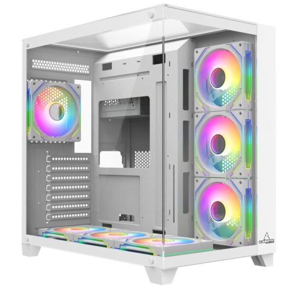 CHASIS ICEBERG ATX CRYSTAL CUBE XL BLANCO-7X RGB MAXI CON INFINITY