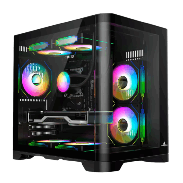 CHASIS ICEBERG MICRO ATX CRYSTAL WAVE M NEGRO -3X RGB MAXI INFINITY