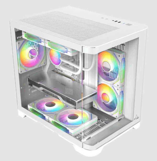 CHASIS ICEBERG MICRO ATX CRYSTAL WAVE M BLANCA -3X RGB MAXI INFINITY