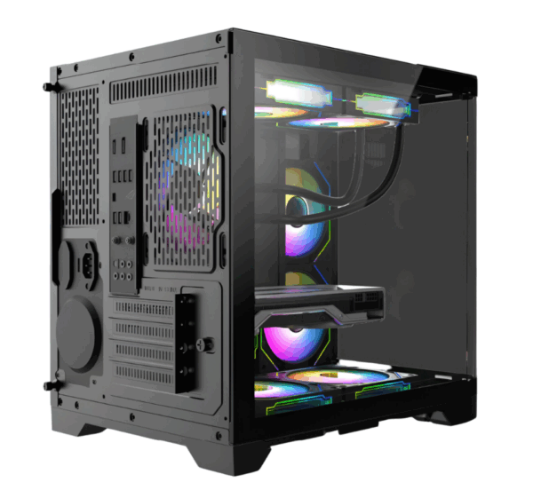 CHASIS ICEBERG MICRO ATX CRYSTAL WAVE M NEGRO -3X RGB MAXI INFINITY - Imagen 2
