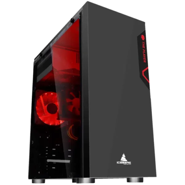 CHASIS ICEBERG ATX GLACIUS NEGRO V2-1 VENTILADOR LED ROJO