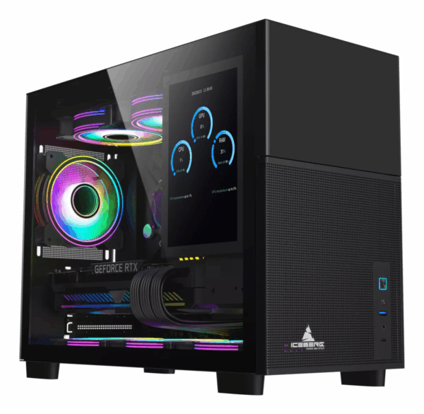 CHASIS ICEBERG ATX OPTICAL PRO M NEGRO 4X RGB MAXI CON INFINITY