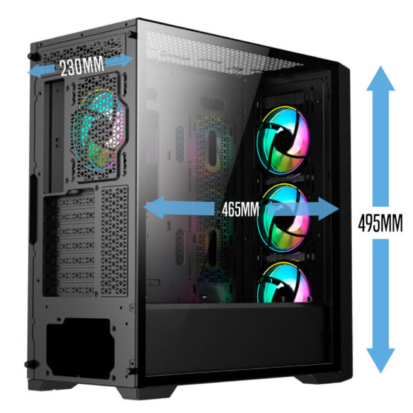 CHASIS ICEBERG EXTENDED ATX TITAN M16 PLUS NEGRO-7X RGB DUAL RING - Imagen 2