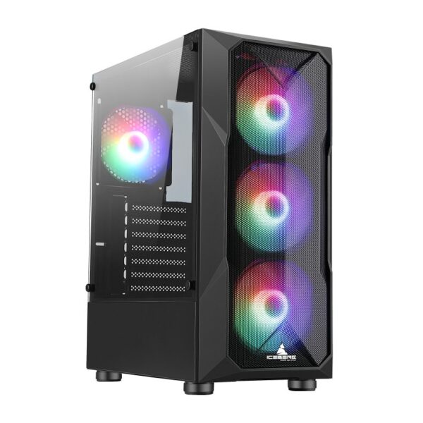 CHASIS ICEBERG ATX FLOX GS NEGRO-4X VENTILADOR RGB