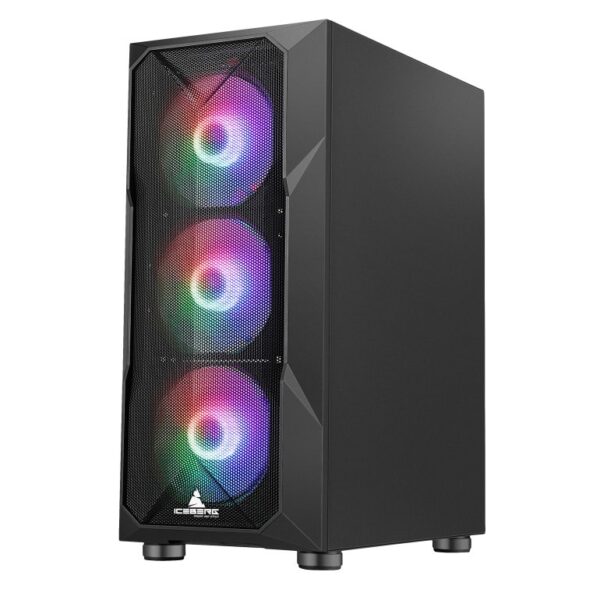 CHASIS ICEBERG ATX FLOX GS NEGRO-4X VENTILADOR RGB - Imagen 2