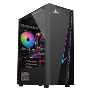 CHASIS ICEBERG ATX FLUX ELITE NEGRO -1 VENTILADOR RGB