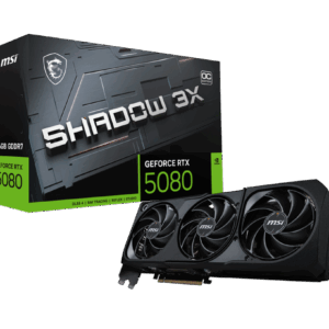 TARJETA DE VIDEO MSI SHADOW RTX 5080 16GB 3X OC GDDR6 5080 16G Shadow 3X OC (16 GB GDDR7, 256 bits, Extreme Clock TBD MHz, DisplayPort x 3 2.1a, HDMI 2.1b, arquitectura NVIDIA Blackwell)