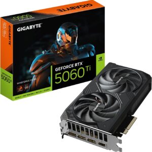 TARJETA DE VIDEO GIGABYTE RTX 5060 Ti WINDFORCE OC 8G, 8 GB 128 bits GDDR7, PCIe 5.0, sistema de refrigeración WINDFORCE