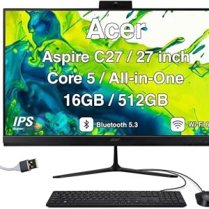 Aio Acer Aspire C27 2yg Lr11 Intel Core I5 120u 8gb Ddr4 1 Tera Ssd Pantalla 27 Fhd No Dvd Hdmi Freedos Negro