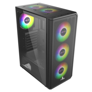 CAJA ICEBERG FLOW E NEGRA 4 VENTILADORES ARGB VIDRIO