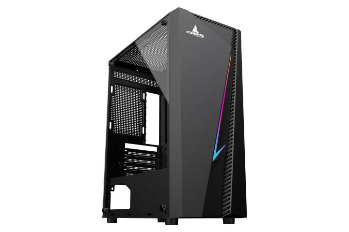CAJA ICEBERG FLUX ELITE NEGRA TIRA RGB VIDRIO TEMPLADO