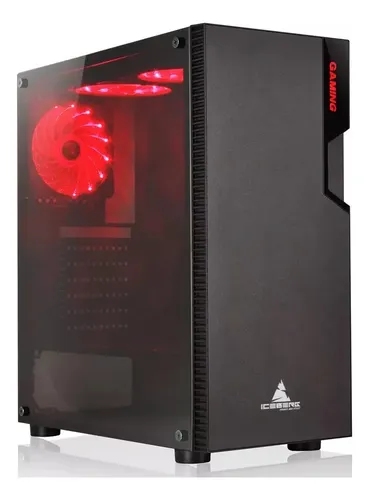 CAJA ICEBERG GLACIUS V2 NEGRA TIRA RGB VIDRIO TEMPLADO