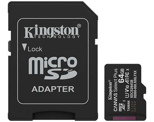 Memoria Micro SD Kingston Canvas Select Plus 128GB Clase 10 con Adaptador