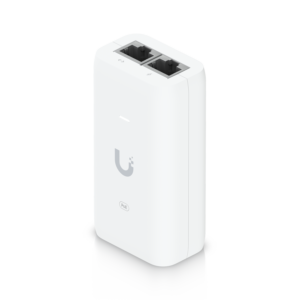 Inyector PoE U-POE-AF Ubiquiti de 48VDC, 0.32A, 15.4W puerto Gigabit, Proteccion contra sobretensiones