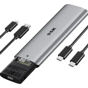 CAJA EXTERNA DE LUJO PARA SSD PCIe NVMe SSK (metalica, tipo C y USB)