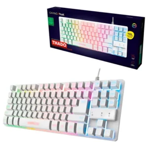TECLADO TRUST GAMING THADO Metalico GXT 833W Blanco