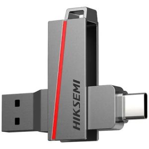 Memoria Usb Hikvision E307c Dual Slim 256gb Conector Usb A Y Usb C Metalica Silver