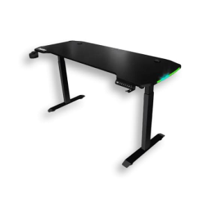 Power Group Escritorio Gamer Ay 1 Fibra De Carbono Sistema Electrico Altura 73 117cm Base Fibra De Carbono Iluminacion Led 140x60cm Negro