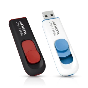 Memoria USB Adata C008 2.0 64GB (Negra Retráctil)