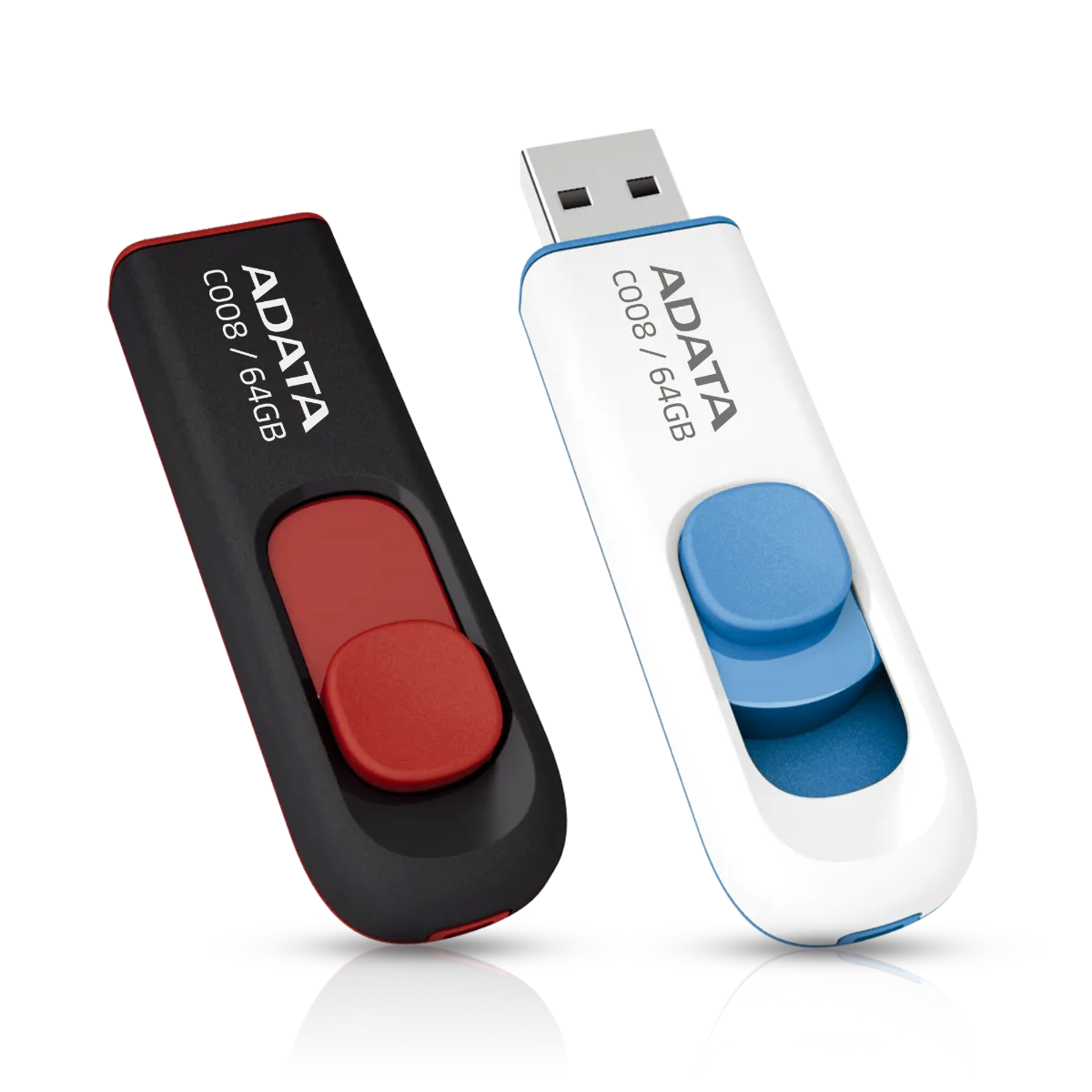 Memoria USB Adata C008 2.0 64GB (Negra Retráctil)