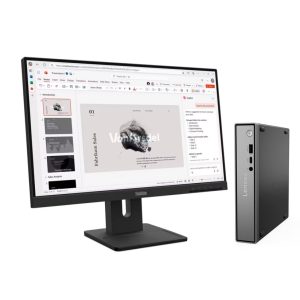 Pc Lenovo Tiny Thinkcentre Neo 50q Gen 5 + Monitor Thinkvision S24 4e 23 8 Intel Core I5 210h 8GB DDR5 SSD 256GB Os Linux Monitor Ips 100hz Fhd Teclado Y Mouse Alambrico